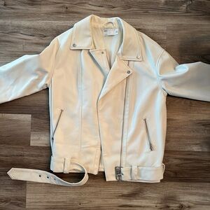 CREAM LEATHER JACKET